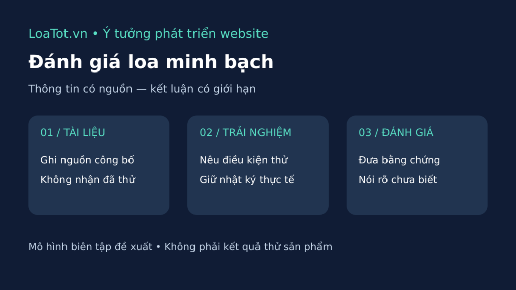 Mô hình biên tập cho LoaTot.vn: phân biệt tổng hợp tài liệu, trải nghiệm có điều kiện và đánh giá có bằng chứng